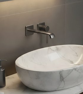 Смеситель для раковины из стены Clever Velvet, графит