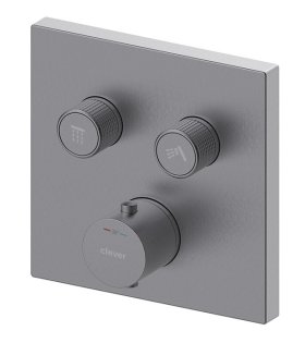 Baterie cadă-duș ascuns cu termostat Clever PRESS2, grafit