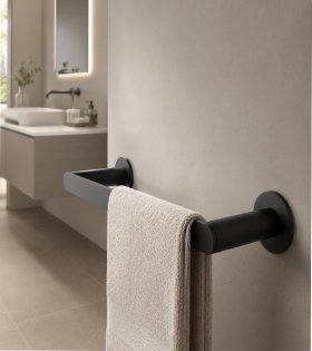 Suport pentru prosoape Clever NOAH 30 cm, negru mat