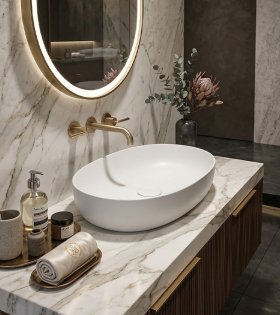 Раковина накладная из искусственного камня KERROCK® Kolpa Soft 55x36см