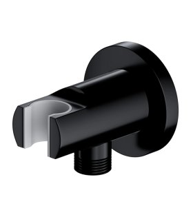 Cot de perete cu suport pentru pară de duș, negru