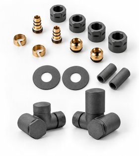 Комплект вентилей INTEGRA d15x1/2, PEX/CU, графит