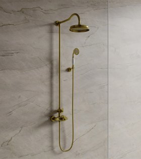 Sistema de dus montare pe perete ARMANCE, alama periata