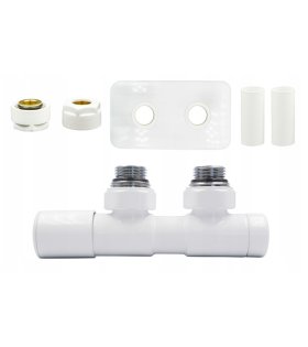 Set de robinete TWINS cu kit de mascare, alb lucios