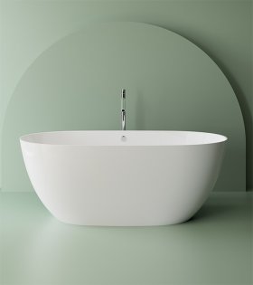 Cadă de baie freestanding din compozit Marmite 160x74 cm, alb