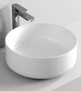 Lavoar pe blat Artceram COGNAC Ø42cm, Saniglaze, alb lucios