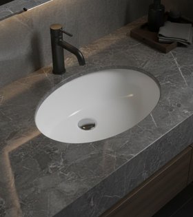 Lavoar sub blat DIANA 57x40cm, alb lucios