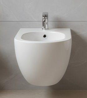 Bideu suspendat Artceram FILE 2.0 Saniglaze, alb lucios