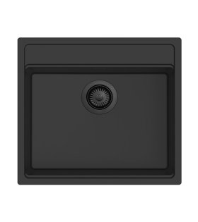 Chiuvetă pentru bucătărie pe blat AMBAR 57, 500x400 mm, negru mat
