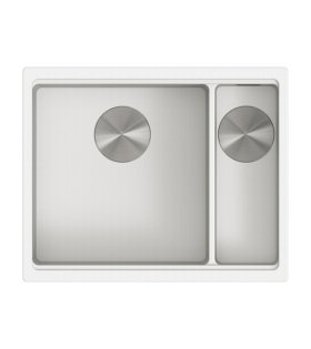 Chiuvetă pentru bucătărie din granit AMBAR 55, 555x450 mm, alb mat