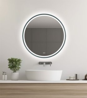 Зеркало Orion Graphite Ø80cм с LED подсветкой и подогревом
