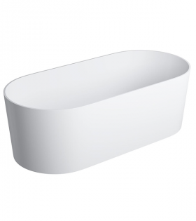 Отдельностоящая ванна из искусственного камня Omnires OVO M+ 160x75см, белый мат