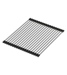 Suport vase Quadron Qmat 38x32 cm, finisaj inox/negru