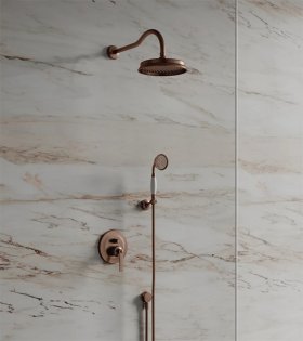 Sistema de duș cu termostat Omnires ARMANCE, cupru antic periat