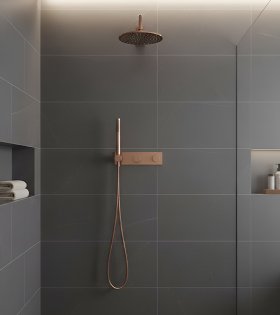 Sistema de duș încorporată Omnires Contour, cupru periat