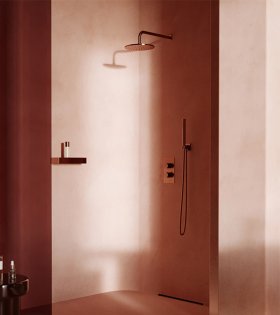 Душевая система с термостатом Contour, брашированная медь