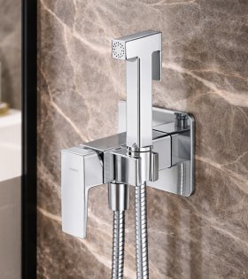 Baterie încorporată cu duș igienic Omnires Parma, chrome