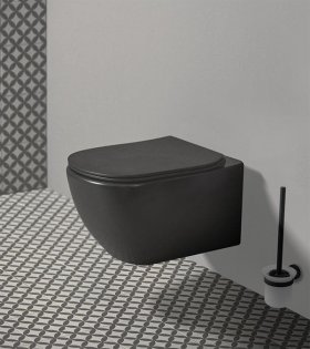 Vas WC suspendat Ideal Standard Tesi AquaBlade cu capac Soft Close, negru mat