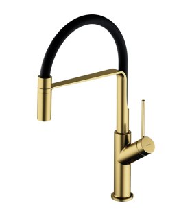 Baterie pentru bucătărie VITA, alama periat/negru mat