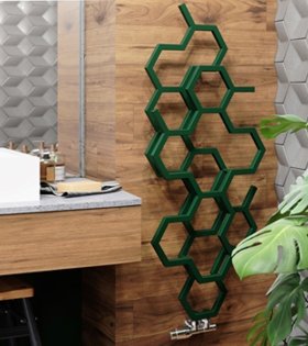 Uscator pentru prosoape HEX 821х486 mm, Anodic Malachite