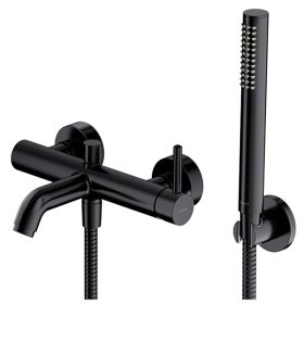 Baterie pentru cadă cu set dus Omnires Y, negru