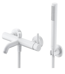 Baterie pentru cadă cu set dus Omnires Y, alb mat