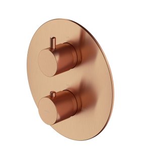 Смеситель скрытого монтажа, термостат, брашированная медь