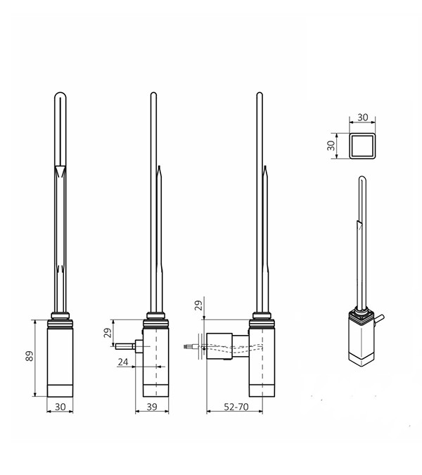 ONE-K Încălzitor electric 600W, 30x30mm, mont. asc., alb mat