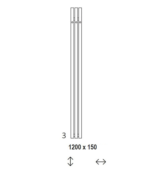 Radiator Terma ROLO HANGER, 1200x150 mm, Copper