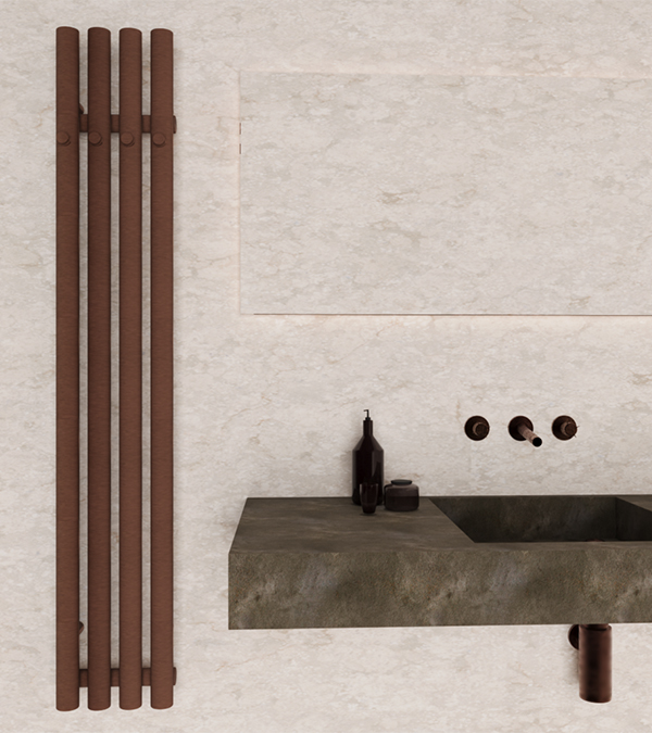 Radiator Terma ROLO HANGER, 1200x205 mm, Copper