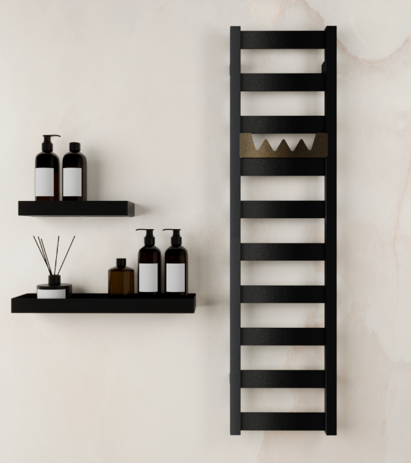 Uscator pentru prosoape Terma VIVO, 1150x300, negru mat