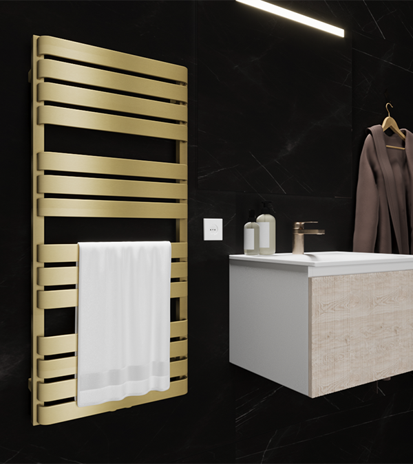 Uscator pentru prosoape Terma WARP T, 1110x500, Brass