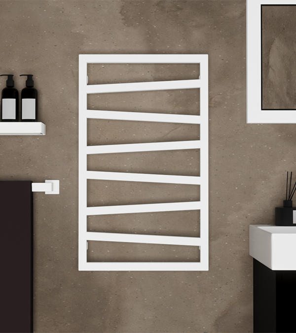 Uscator pentru prosoape Zigzag, 835x500, alb mat