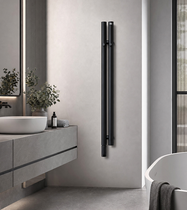 Radiator electic ROLO HANGER E, 1200x95 mm, negru mat