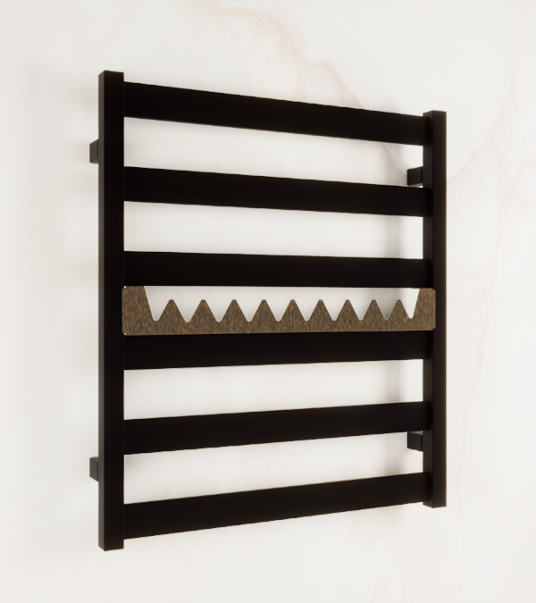 Uscator pentru prosoape electric VIVO, 670x600 mm, negru