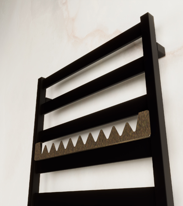 Uscator pentru prosoape electric VIVO, 670x600 mm, negru