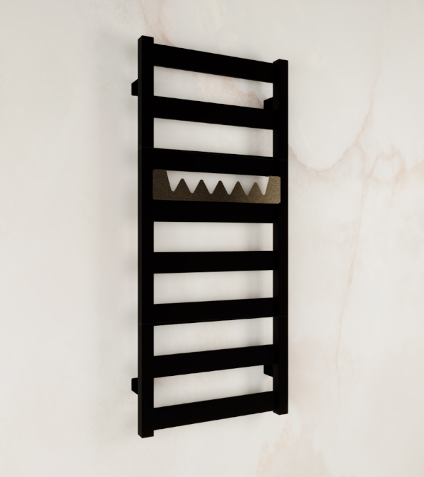 Uscator pentru prosoape electric VIVO, 670x600 mm, negru