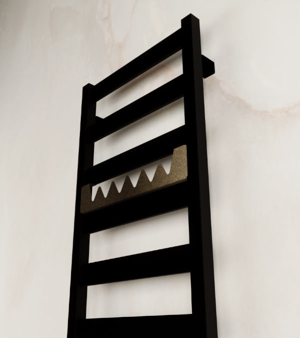 Uscator pentru prosoape electric VIVO, 670x600 mm, negru