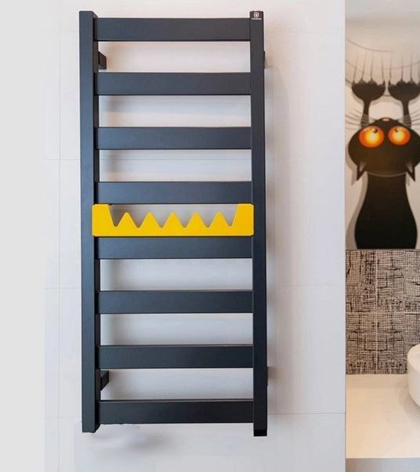 Uscator pentru prosoape electric VIVO, 670x600 mm, negru