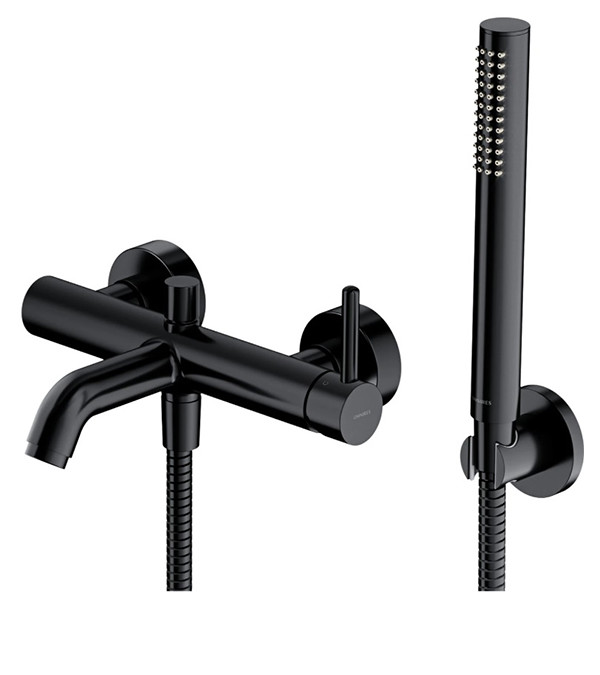 Смеситель для ванны с душевым комплектом Omnires Y, чёрный