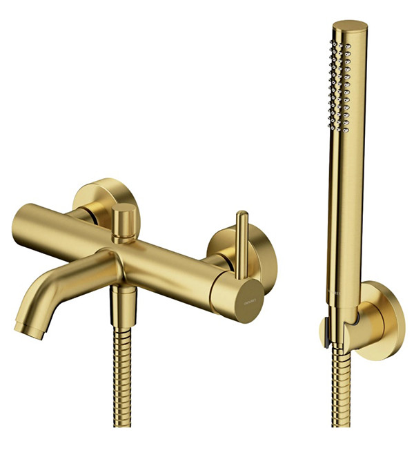 Смеситель с душевым комплектом Omnires, брашированная латунь