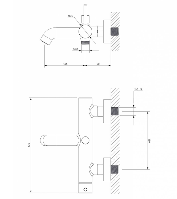 Baterie pentru cadă cu set de dus Omnires Y, aur periat
