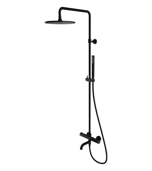 Coloana de dus cu termostat Omnires Y, negru mat