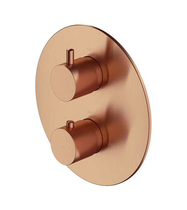 Смеситель скрытого монтажа, термостат, брашированная медь